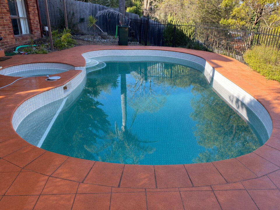 Pool after recovery, water clear