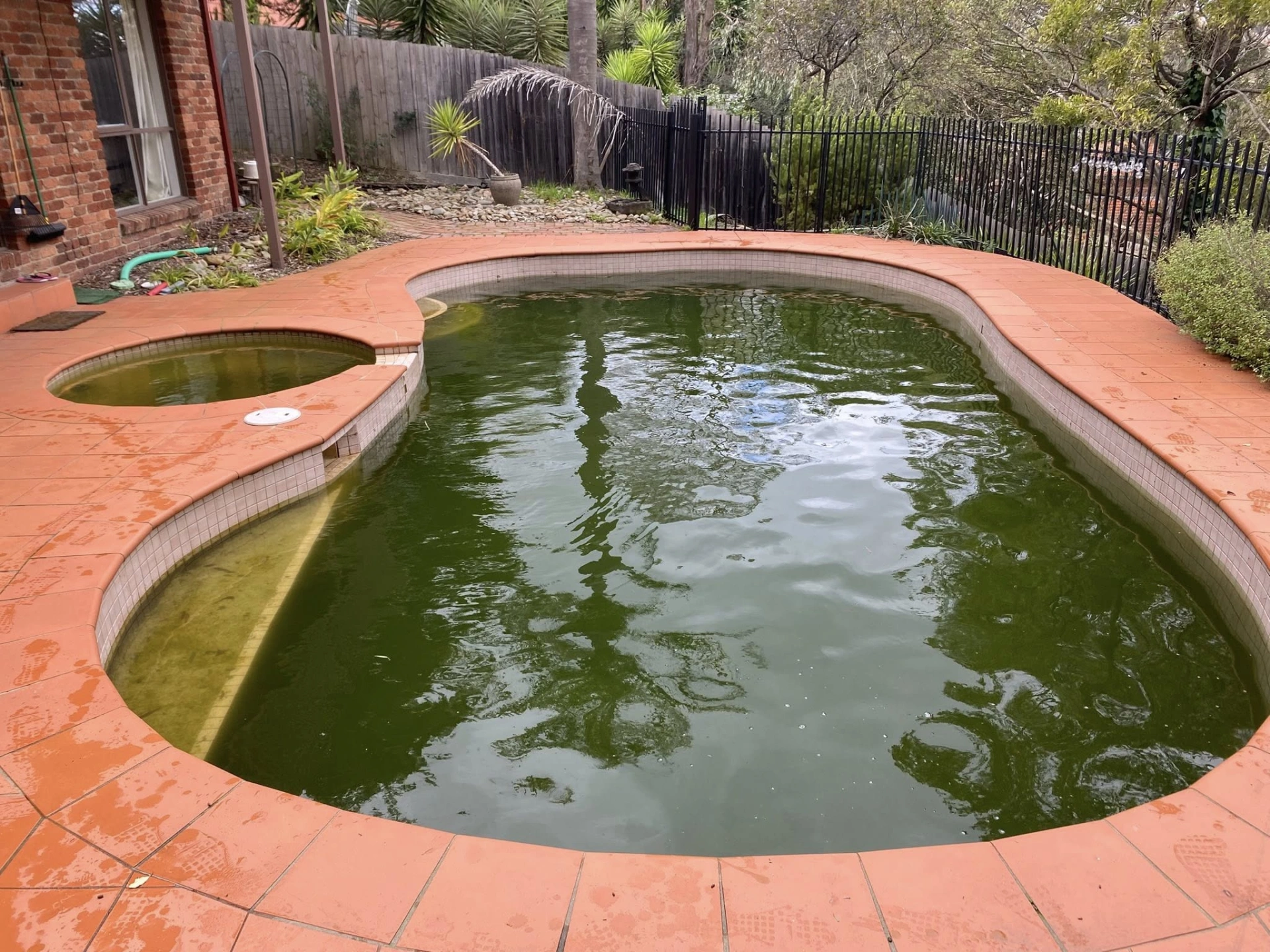 Pool before green recovery treatment