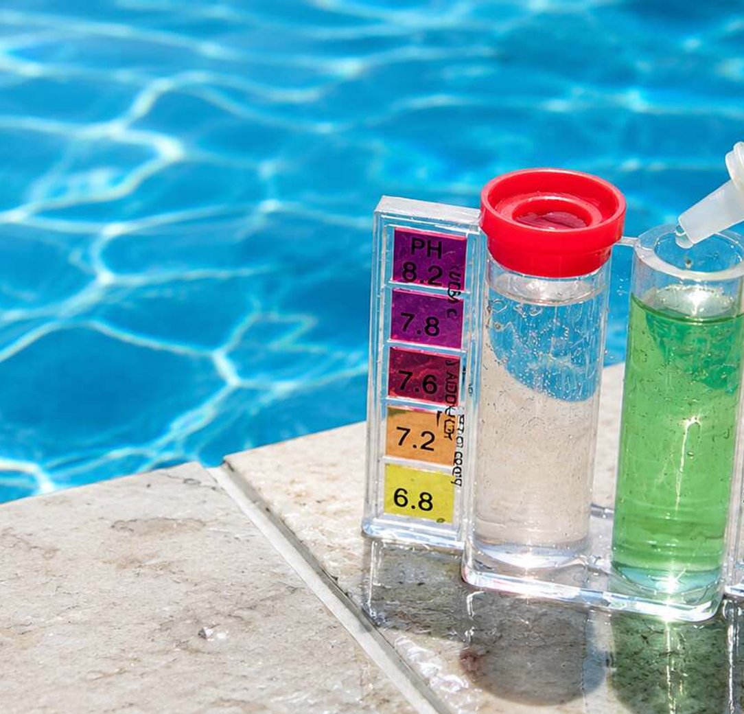 Pool water testing and equipment check